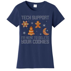 Funny Tech Support IM Here To Delete Your Cookies Christmas Women's T-Shirt