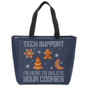 Funny Tech Support IM Here To Delete Your Cookies Christmas Zip Tote Bag