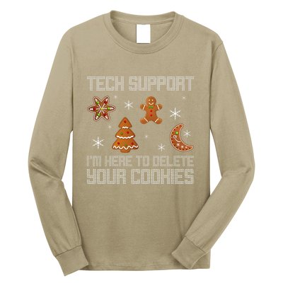 Funny Tech Support IM Here To Delete Your Cookies Christmas Long Sleeve Shirt