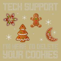 Funny Tech Support IM Here To Delete Your Cookies Christmas T-Shirt