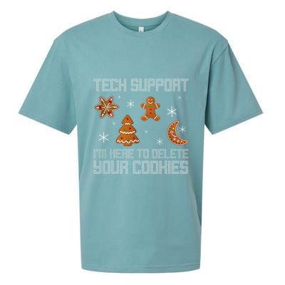 Funny Tech Support IM Here To Delete Your Cookies Christmas Sueded Cloud Jersey T-Shirt
