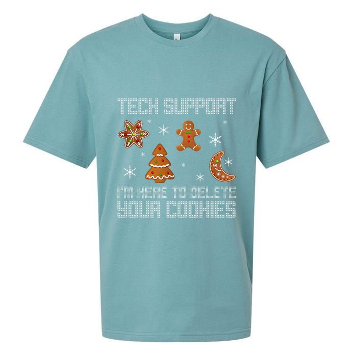Funny Tech Support IM Here To Delete Your Cookies Christmas Sueded Cloud Jersey T-Shirt