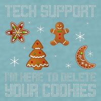 Funny Tech Support IM Here To Delete Your Cookies Christmas Sueded Cloud Jersey T-Shirt