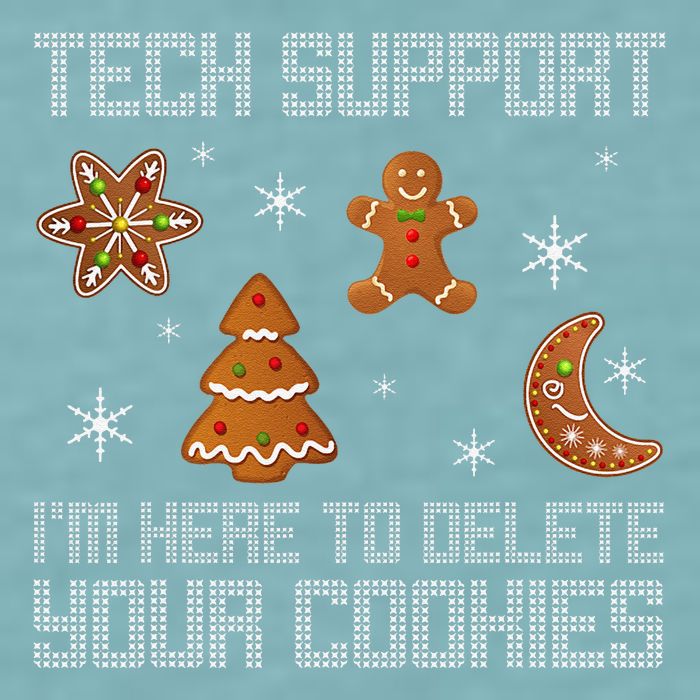 Funny Tech Support IM Here To Delete Your Cookies Christmas Sueded Cloud Jersey T-Shirt