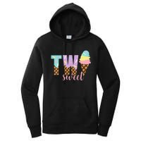 Funny Two Sweet Ice Cream 2nd Birthday Women's Pullover Hoodie