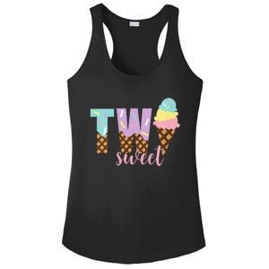 Funny Two Sweet Ice Cream 2nd Birthday Ladies PosiCharge Competitor Racerback Tank