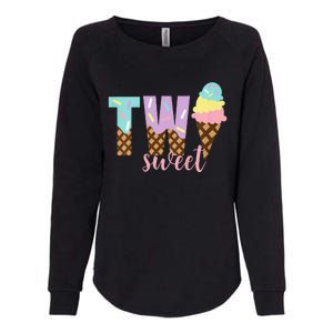 Funny Two Sweet Ice Cream 2nd Birthday Womens California Wash Sweatshirt