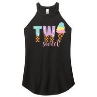 Funny Two Sweet Ice Cream 2nd Birthday Women's Perfect Tri Rocker Tank