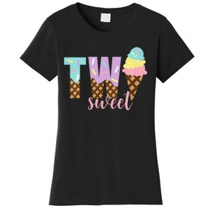 Funny Two Sweet Ice Cream 2nd Birthday Women's T-Shirt