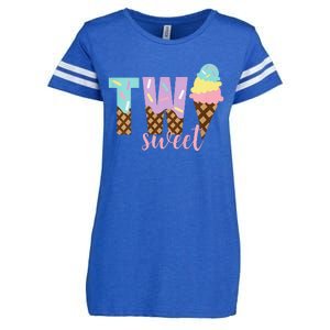 Funny Two Sweet Ice Cream 2nd Birthday Enza Ladies Jersey Football T-Shirt