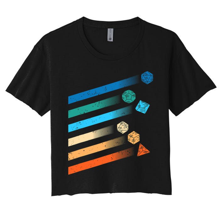 Funny Tabletop Shirt Dice For Dragons D20 RPG Gamer Tabletop Women's Crop Top Tee