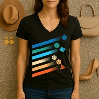 Funny Tabletop Shirt Dice For Dragons D20 RPG Gamer Tabletop Women's V-Neck T-Shirt