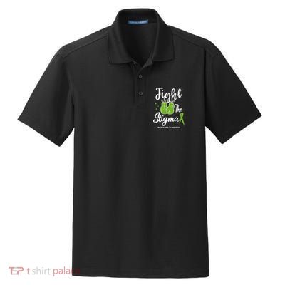 Fight The Stigma Tal Health Awareness May Green Ribbon Gift Dry Zone Grid Polo