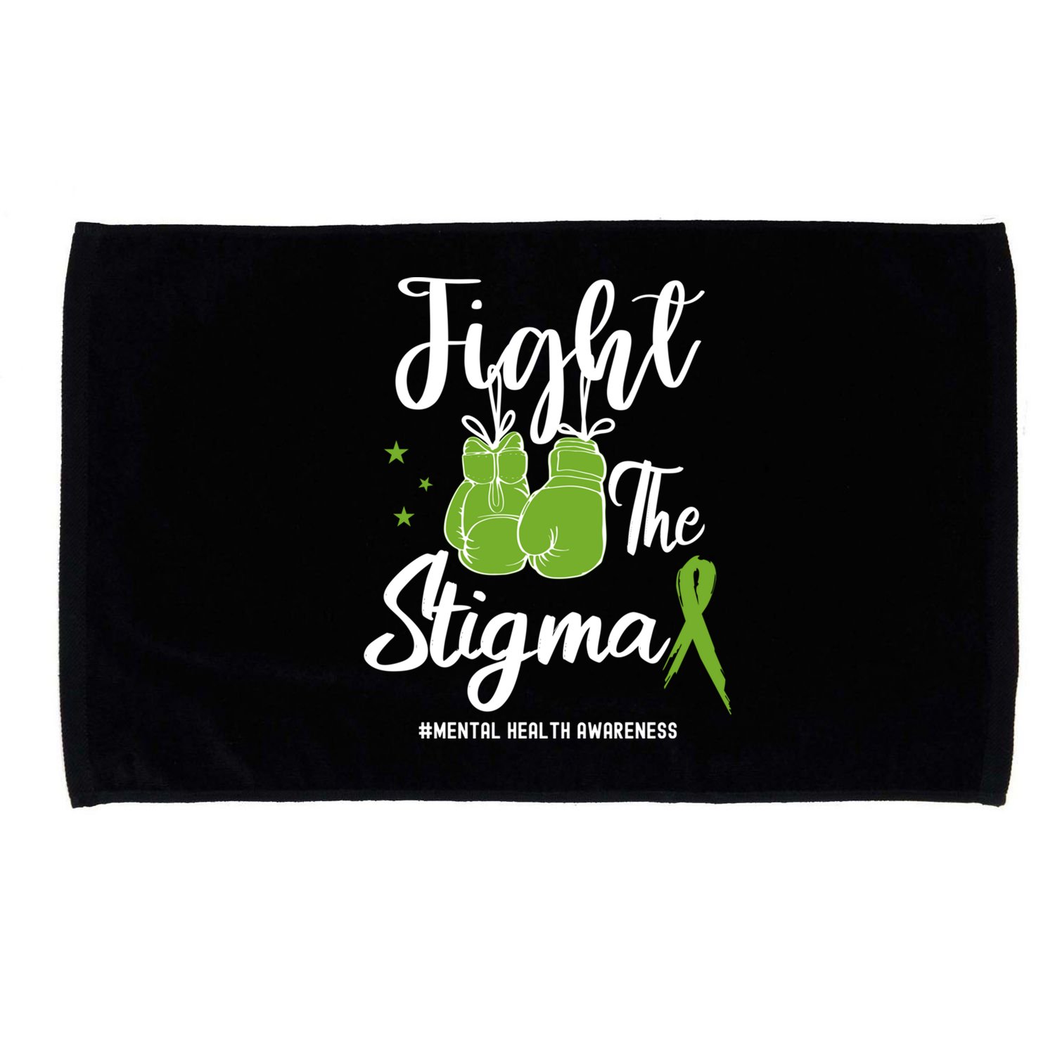 Fight The Stigma Tal Health Awareness May Green Ribbon Gift Microfiber Hand Towel