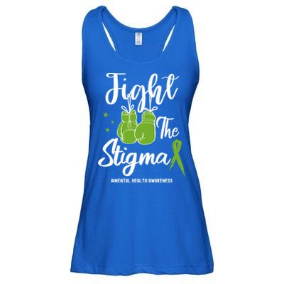 Fight The Stigma Tal Health Awareness May Green Ribbon Gift Ladies Essential Flowy Tank