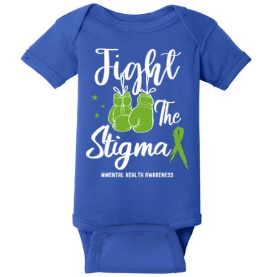 Fight The Stigma Tal Health Awareness May Green Ribbon Gift Baby Bodysuit