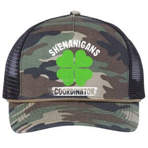 Funny Teacher St Patrick's Day Irish Shenanigans Coordinator Retro Rope Trucker Hat Cap