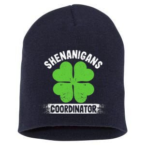 Funny Teacher St Patrick's Day Irish Shenanigans Coordinator Short Acrylic Beanie