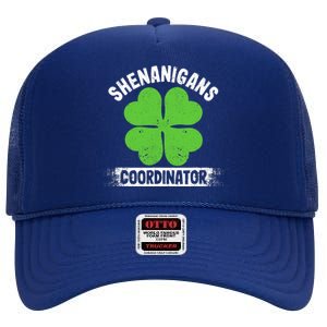 Funny Teacher St Patrick's Day Irish Shenanigans Coordinator High Crown Mesh Back Trucker Hat