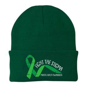 Fight The Stigma Mental Health Awareness Green Ribbon Knit Cap Winter Beanie