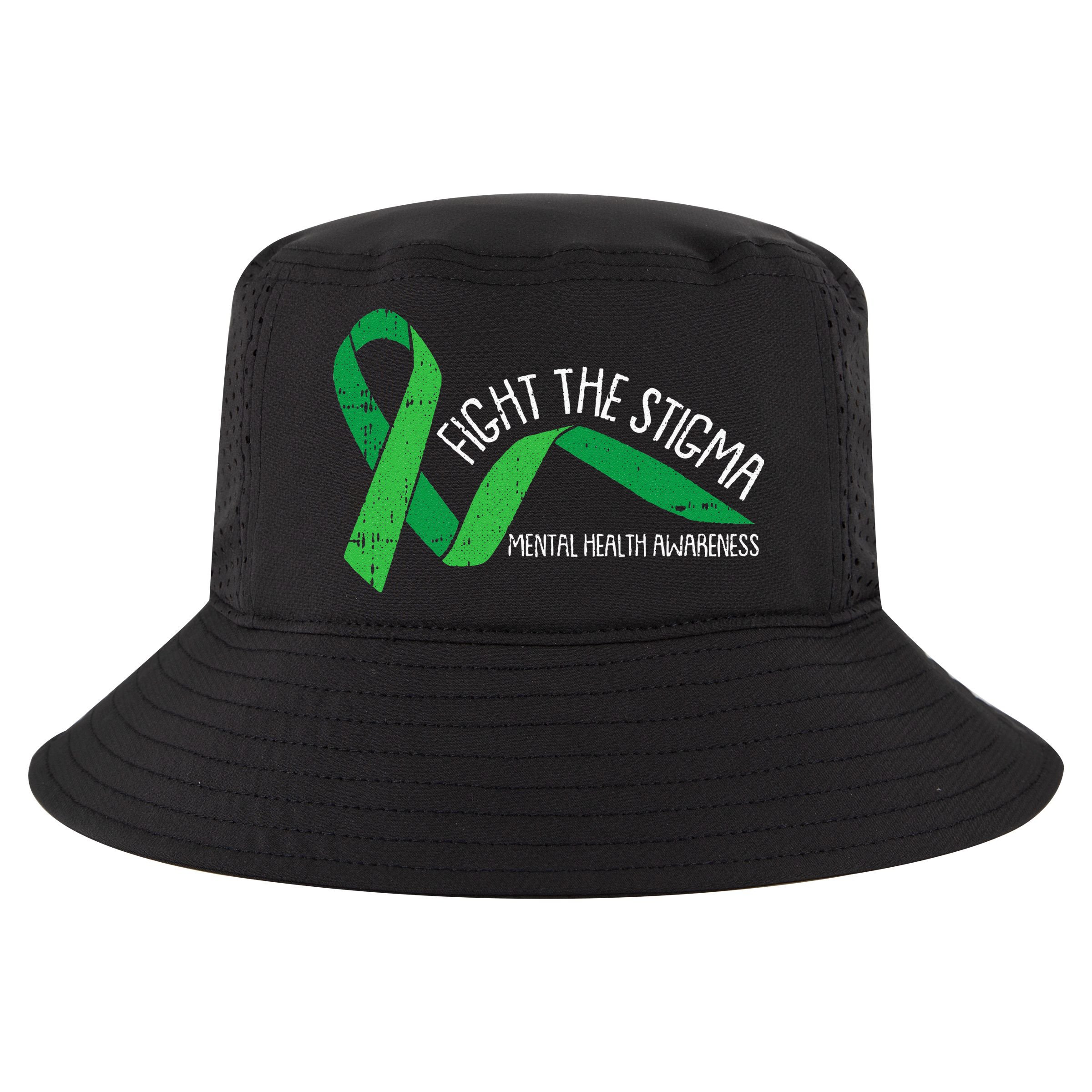 Fight The Stigma Mental Health Awareness Green Ribbon Cool Comfort Performance Bucket Hat