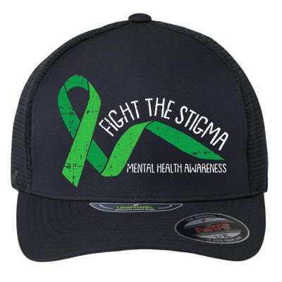 Fight The Stigma Mental Health Awareness Green Ribbon Flexfit Unipanel Trucker Cap