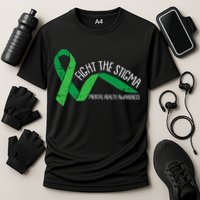 Fight The Stigma Mental Health Awareness Green Ribbon Cooling Performance Crew T-Shirt