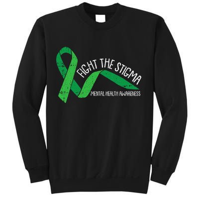 Fight The Stigma Mental Health Awareness Green Ribbon Sweatshirt