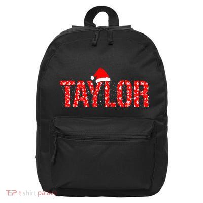 Funny Taylor Santa First Name Christmas Taylor 16 in Basic Backpack