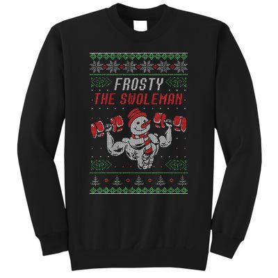 Frosty The Swoleman Funny Gymer Ugly Xmas Sweatshirt