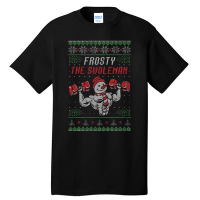 Frosty The Swoleman Funny Gymer Ugly Xmas Tall T-Shirt