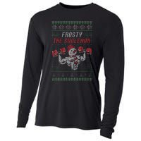 Frosty The Swoleman Funny Gymer Ugly Xmas Cooling Performance Long Sleeve Crew