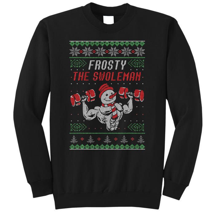 Frosty The Swoleman Funny Gymer Ugly Xmas Tall Sweatshirt