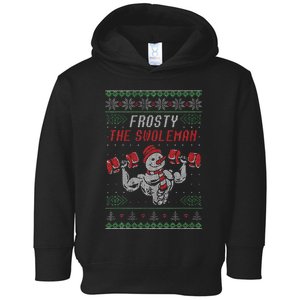 Frosty The Swoleman Funny Gymer Ugly Xmas Toddler Hoodie