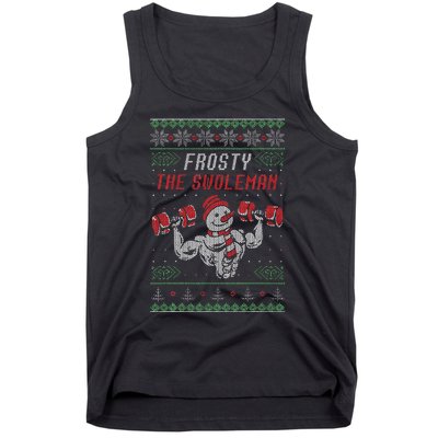 Frosty The Swoleman Funny Gymer Ugly Xmas Tank Top