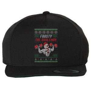 Frosty The Swoleman Funny Gymer Ugly Xmas Wool Snapback Cap