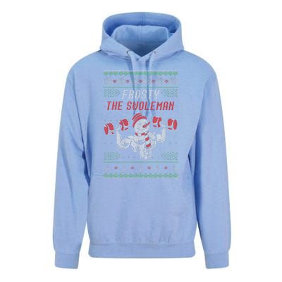 Frosty The Swoleman Funny Gymer Ugly Xmas Unisex Surf Hoodie