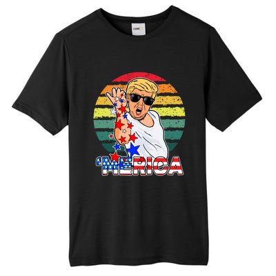 Funny Trump Salt Merica Freedom 4th Of July Great Gift Tall Fusion ChromaSoft Performance T-Shirt