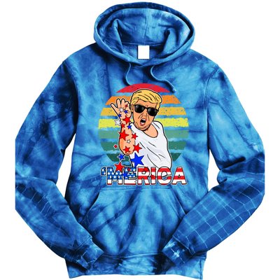 Funny Trump Salt Merica Freedom 4th Of July Great Gift Tie Dye Hoodie