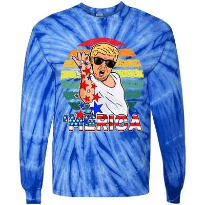 Funny Trump Salt Merica Freedom 4th Of July Great Gift Tie-Dye Long Sleeve Shirt