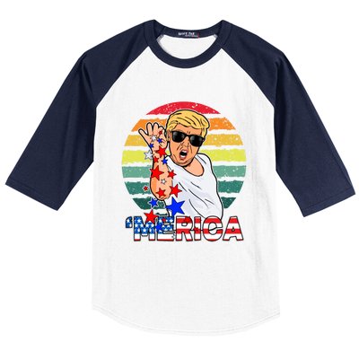 Funny Trump Salt Merica Freedom 4th Of July Great Gift Baseball Sleeve Shirt