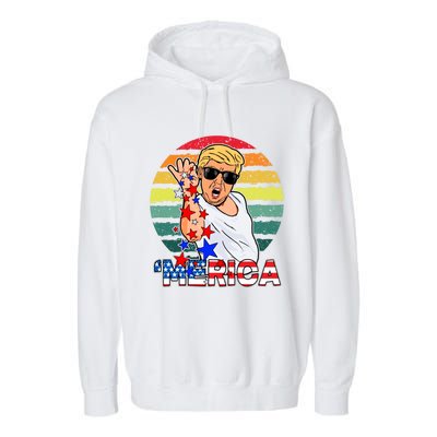 Funny Trump Salt Merica Freedom 4th Of July Great Gift Garment-Dyed Fleece Hoodie