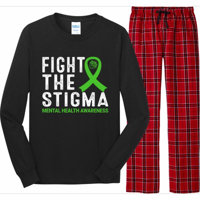 Fight The Stigma Tal Health Awareness Gift Long Sleeve Pajama Set