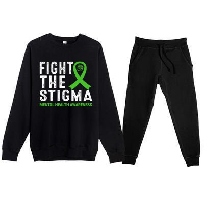 Fight The Stigma Tal Health Awareness Gift Premium Crewneck Sweatsuit Set