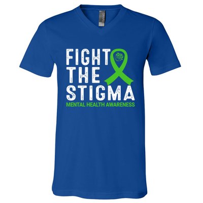 Fight The Stigma Tal Health Awareness Gift V-Neck T-Shirt