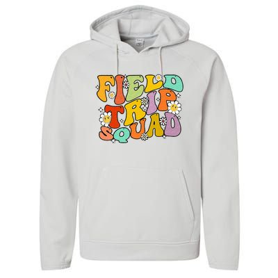 Field Trip Squad Hippie Kids Retro Groovy Field Day Teachers Performance Fleece Hoodie