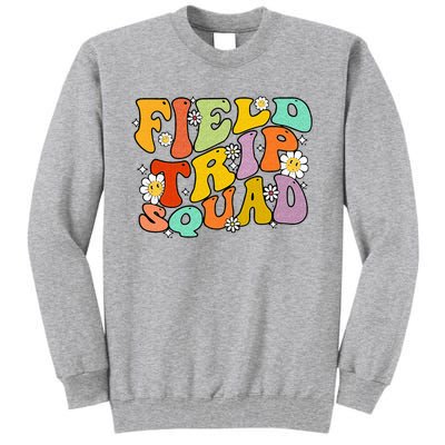 Field Trip Squad Hippie Kids Retro Groovy Field Day Teachers Tall Sweatshirt