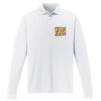 Field Trip Squad Hippie Kids Retro Groovy Field Day Teachers Performance Long Sleeve Polo