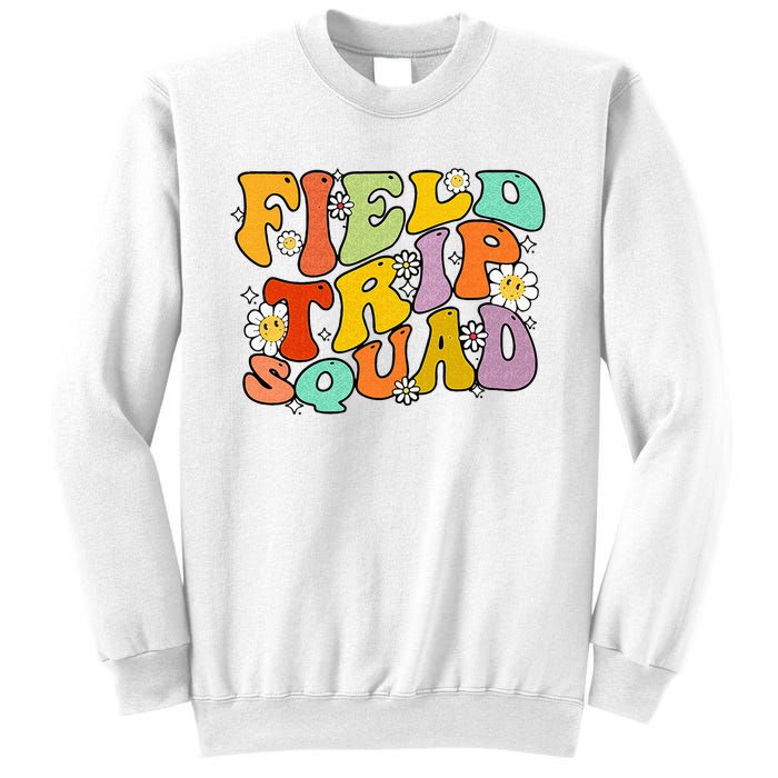 Field Trip Squad Hippie Kids Retro Groovy Field Day Teachers Sweatshirt