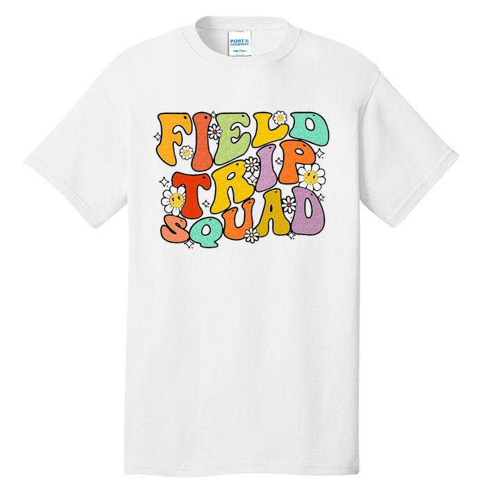 Field Trip Squad Hippie Kids Retro Groovy Field Day Teachers Tall T-Shirt